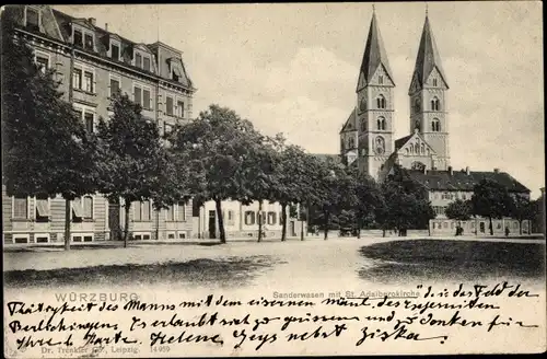 Ak Würzburg am Main Unterfranken, Sanderwasen, St. Adalberokirche