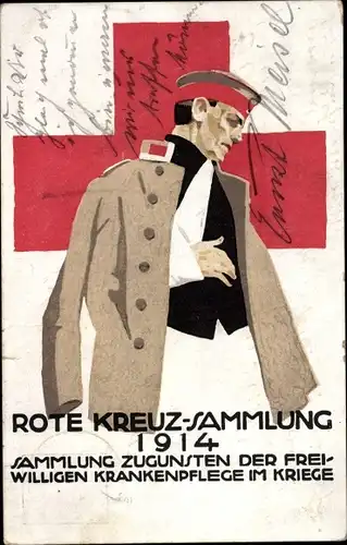 Künstler Ak Hohlwein, Ludwig, Rote Kreuz Sammlung 1914, Freiwillige Krankenpflege im Kriege