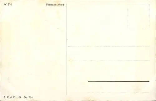 Künstler Ak Fol, W., Ferienabschied, Student