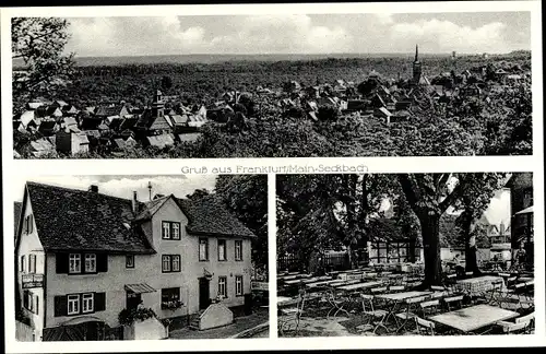 Ak Seckbach Frankfurt am Main, Gasthaus Zum Anker, Blick auf den Ort