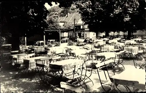 Ak Stecklenberg Thale im Harz, Ansicht Hotel Waldfrieden, Terrasse