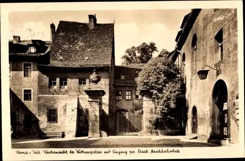 Ak Weimar in Thüringen, Wittumspalais Rückansicht mit Eingang zur Musikschule