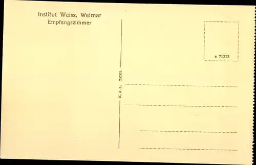 Ak Weimar in Thüringen, Institut Weiss, Empfangszimmer