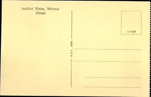 Ak Weimar in Thüringen, Institut Weiss, Eßsaal