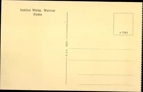 Ak Weimar in Thüringen, Institut Weiss, Küche