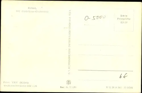 Ak Erfurt in Thüringen, HO Gildehaus Gaststätte