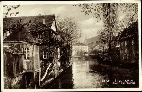 Ak Erfurt in Thüringen, Blick nach der Barfüsserkirche