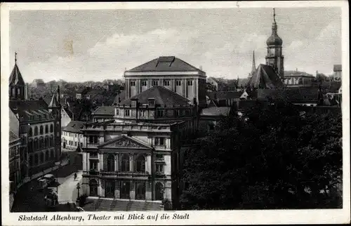 Ak Altenburg in Thüringen, Theater mit Blick auf die Stadt