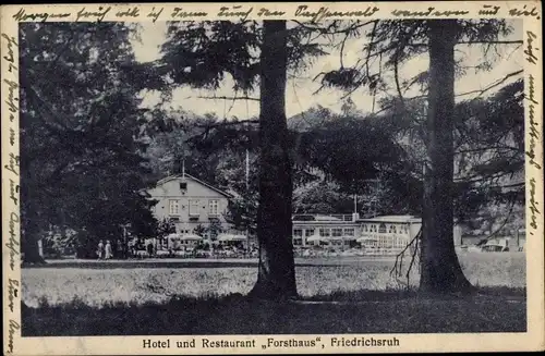 Ak Friedrichsruh Aumühle im Herzogtum Lauenburg, Hotel Restaurant Forsthaus