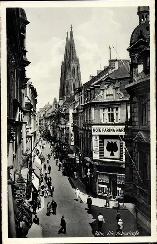 Ak Köln am Rhein, Hohe Straße, Rote Farina Markt, Dom