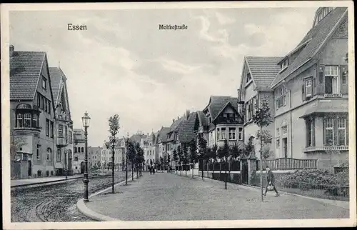 Ak Essen im Ruhrgebiet Nordrhein Westfalen, Blick in die Moltkestraße