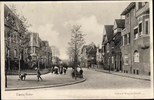 Ak Essen im Ruhrgebiet Nordrhein Westfalen, Blick in die Richard Wagner Straße