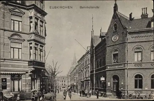 Ak Euskirchen Nordrhein Westfalen, Bahnhofstraße, Postamt, Hotel zur Post