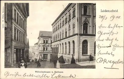 Ak Lüdenscheid im Märkischen Kreis, Wilhelmstraße, Rathaus