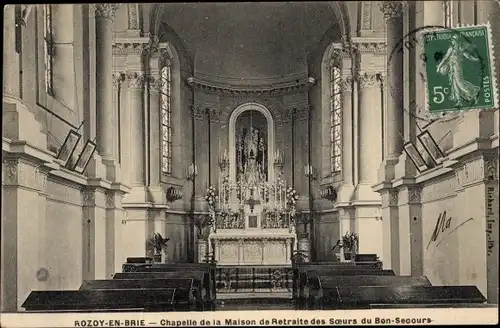 Ak Rozoy en Brie Seine et Marne, Chapelle de la Maison de Retraite des Soeurs du Bon Secours