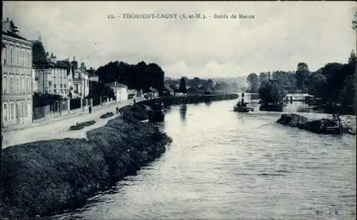 Ak Thorigny Lagny Seine et Marne, Bords de Marne