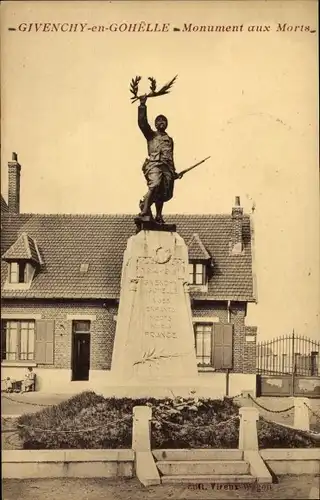 Ak Givenchy en Gohelle Pas de Calais, Monument aux Morts