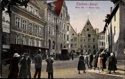 Ak Tallinn Reval Estland, Wana turg, Wiru tän, Straßenpartie