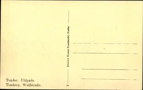 Ak Tønder Tondern Dänemark, Wolfstraße, Uldgade