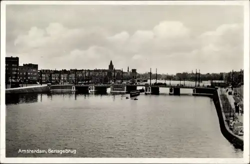 Ak Amsterdam Nordholland Niederlande, Berlagebrug