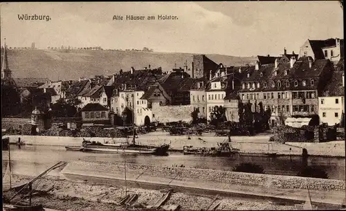 Ak Würzburg am Main Unterfranken, Alte Häuser am Holztor