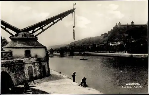 Ak Würzburg am Main Unterfranken, Festung Marienberg, Partie am Krahnentor