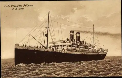 Ak Dampfschiff SS President Fillmore, USL, United States Lines, Steamer