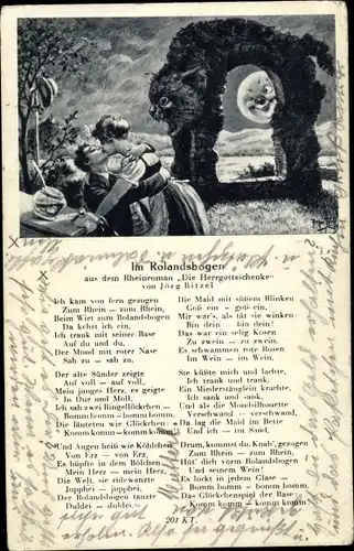 Gedicht Ak Im Rolandsbogen, Rheinroman Die Herrgottschenke, Jörg Ritzel, Katzenbuckel, Liebespaar