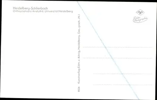 Ak Schlierbach Heidelberg, Fliegeraufnahme, Orthopädische Anstalt  Universität Heidelberg