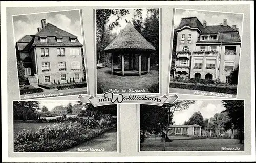 Ak Bad Waldliesborn Lippstadt Nordrhein Westfalen, Kinderheime, Kurpark, Trinkhalle