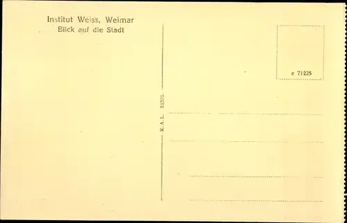 Ak Weimar Thüringen, Institut Weiss, Blick auf die Stadt