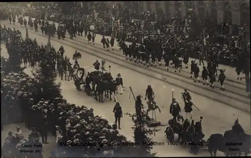 Ak München Bayern, XV. Deutsches Bundesschießen 1906, Festzug