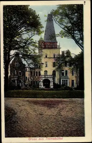 Ak Tremsbüttel in Schleswig Holstein, Schloss, Gartenpartie