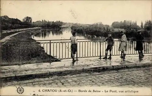 Ak Chatou Yvelines, Bords de Seine, Le Pont