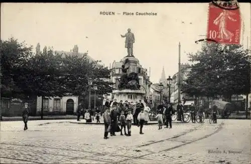 Ak Rouen Seine Maritime, Place Cauchoise