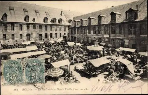 Ak Rouen Seine Maritime, Le Marche de la Haute Vieille Tour