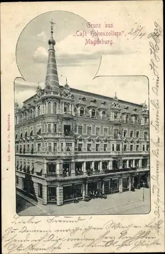 Ak Magdeburg an der Elbe, Café Hohenzollern