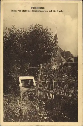 Ak Wesselburen in Dithmarschen, Hebbels Kindergarten, Kirche