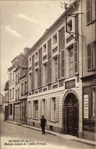 Ak Hesdin Pas de Calais, Maison natale de l'Abbe Prevost