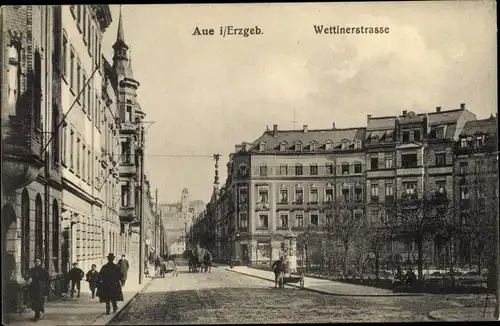 Ak Aue im Erzgebirge, Wettinerstraße