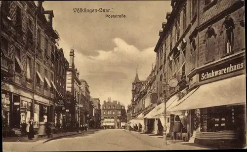 Ak Völklingen im Saarland, Poststraße, Schuhwarenhaus