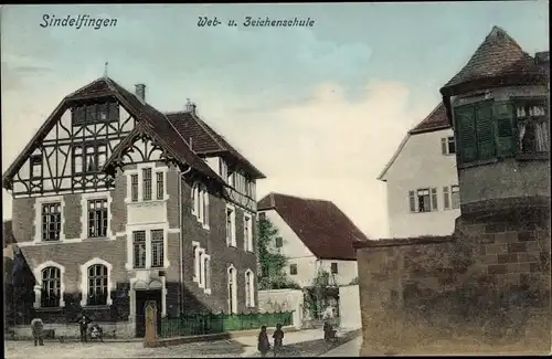 Ak Sindelfingen Baden Württemberg, Webschule, Zeichenschule