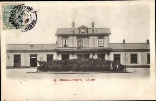 Ak Château Thierry Aisne, La Gare