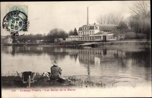 Ak Château Thierry Aisne, Les Bords de la Marne