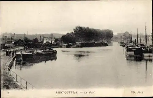 Ak Saint Quentin Aisne, Le Port