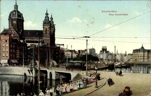 Ak Amsterdam Nordholland Niederlande, Prins Hendrikkade