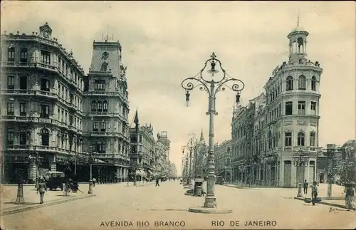 Ak Rio de Janeiro Brasilien, Avenida Rio Branco