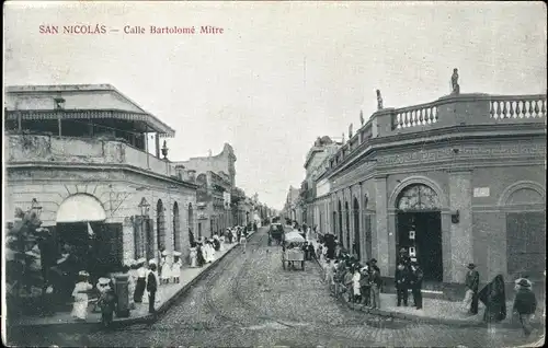 Ak San Nicolás Buenos Aires Argentinien, Calle Bartolomé Mitre