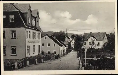 Ak Neudorf Sehmatal im Erzgebirge, Restaurant und Cafe, Bahnhofstraße