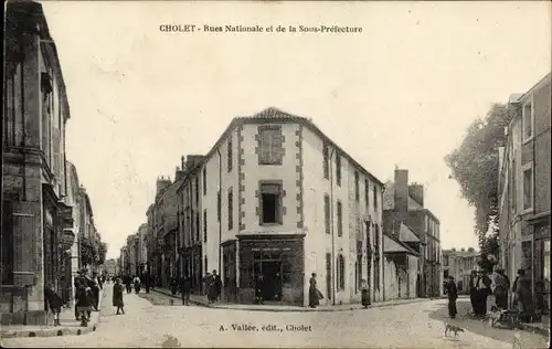 Ak Cholet Maine et Loire, Rues Nationale et de la Sous Prefecture
